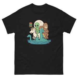 Alien Unicorn Bigfoot Ridding Loch Ness