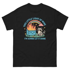 Funny Groovy This Little Light Of Mine Dumpster Fire Raccoon T-Shirt
