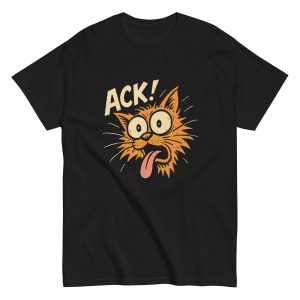 Funny Cat T-Shirt – Crazy Cartoon “ACK!” Design